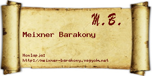 Meixner Barakony névjegykártya